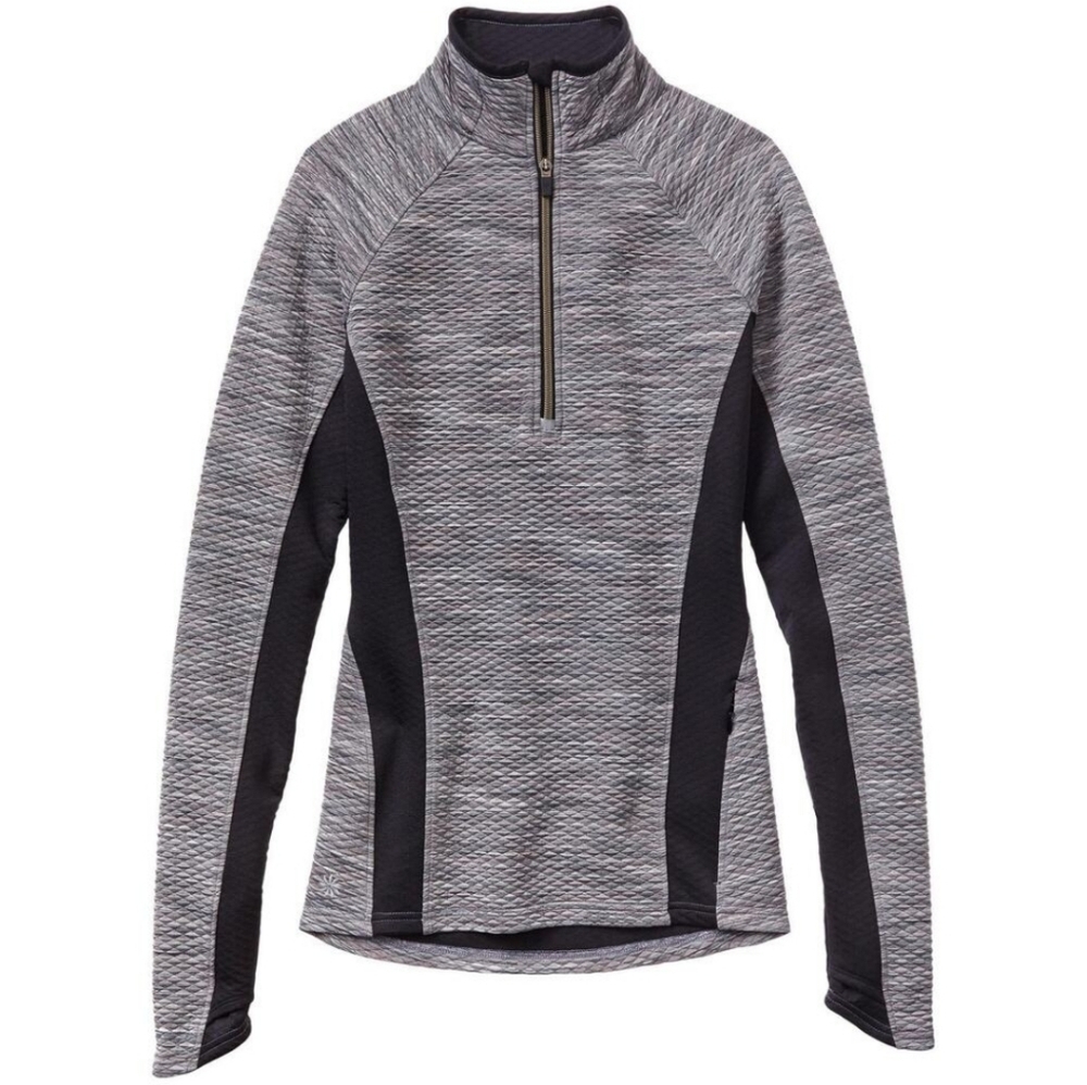Athleta Snowscape Half Zip Pullover Gray Quilted … - image 2